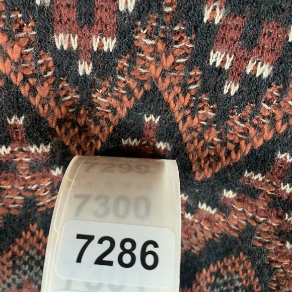 Lucky Brand Sweater Women's Small Brown Aztec Ikat Knit Open Front Cardigan 7286 - Picture 6 of 6